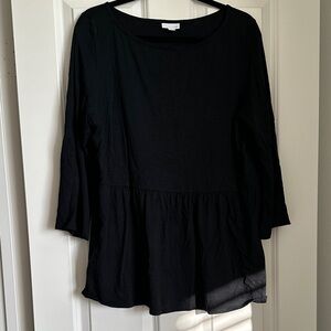J. Jill Black Peplum Blouse